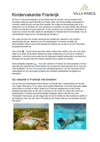 kindervakantie frankrijk