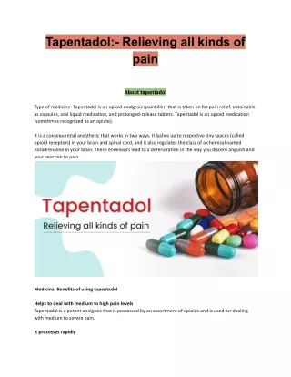 Tapentadol_- Relieving all kinds of pain .docx