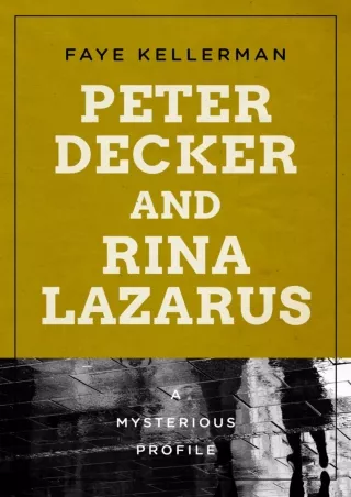 pDF D!ownload  BOOK Peter Decker and Rina Lazarus: A Mysterious Profile (Myster