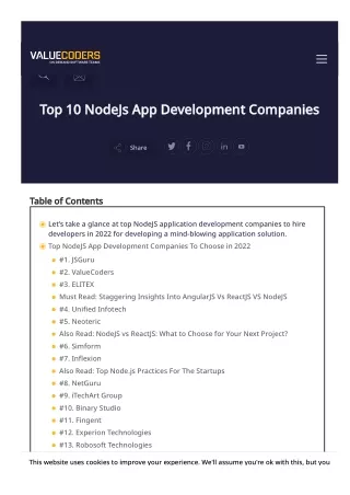 Top 10 NodeJs App Development Companies