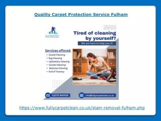 Quality Carpet Protection Service Fulham