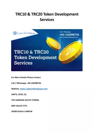 trc10 trc20 token development services
