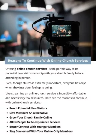 Reasons To Continue With Online Church Services