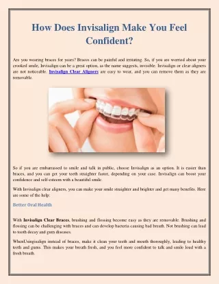 How Does Invisalign Make You Feel Confident?