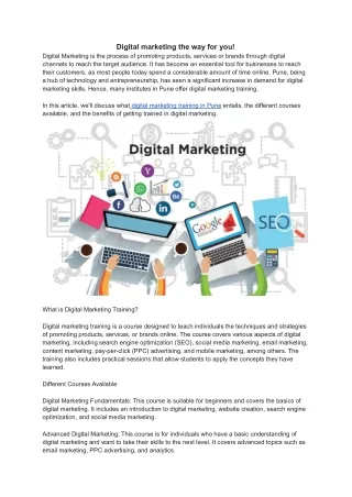 Digital marketing the way for you