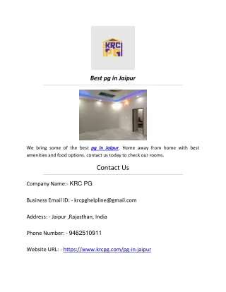 Best pg in Jaipur