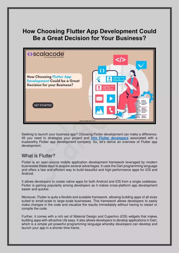 how choosing flutter app development could