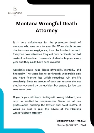 Montana Wrongful Death Attorney