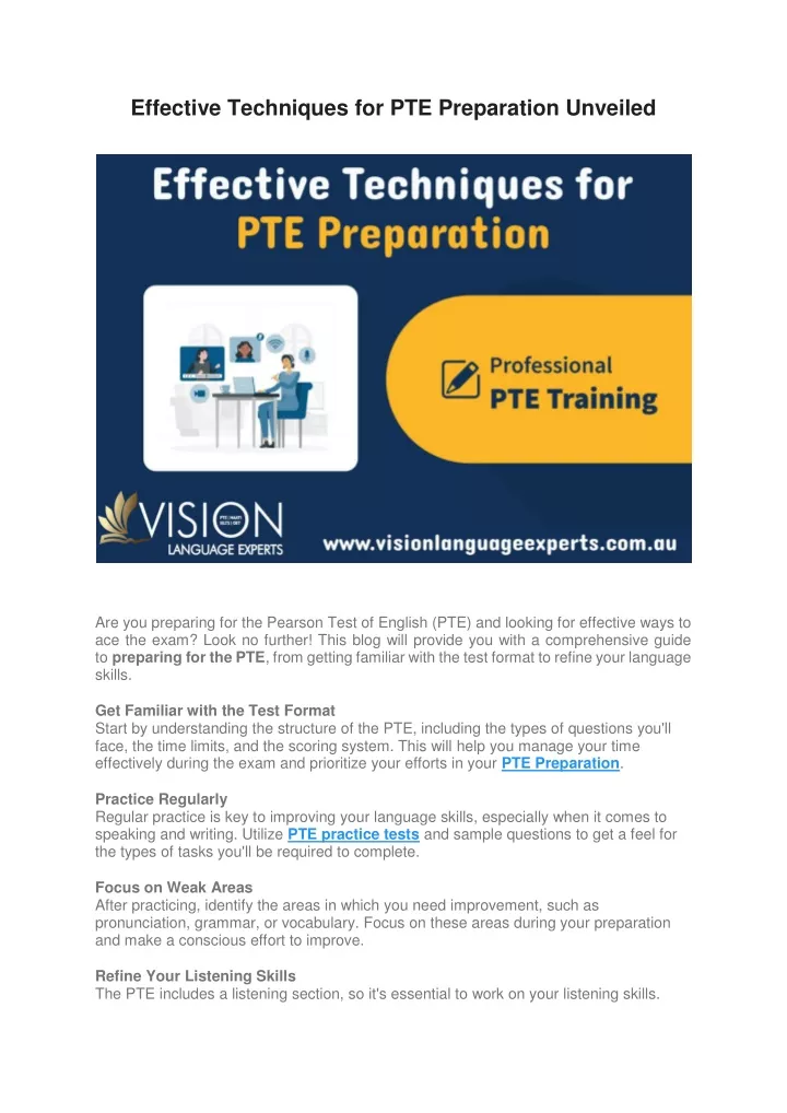 effective techniques for pte preparation unveiled