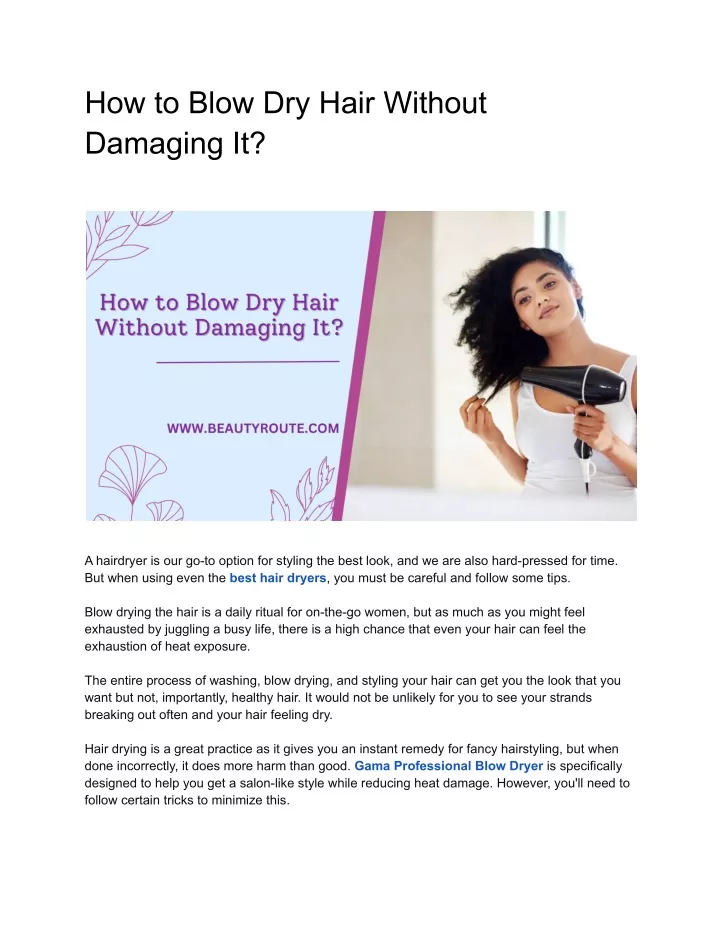 how to blow dry hair without damaging it