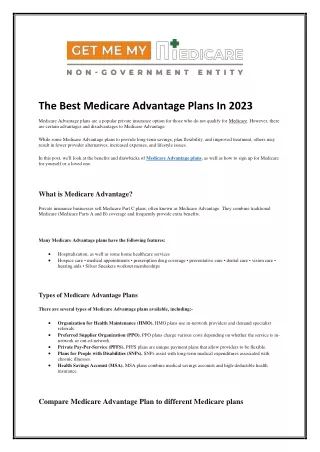 The Best Medicare Advantage Plans In 2023