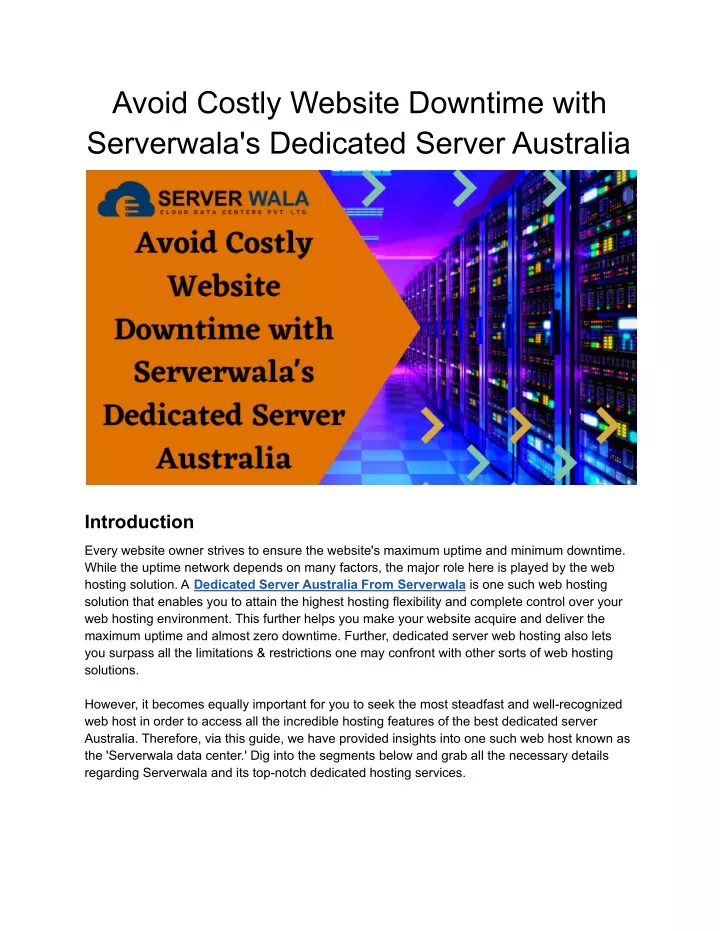 avoid costly website downtime with serverwala