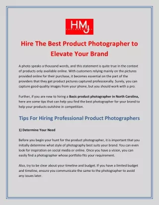 Hire The Best Product Photographer to Elevate Your Brand