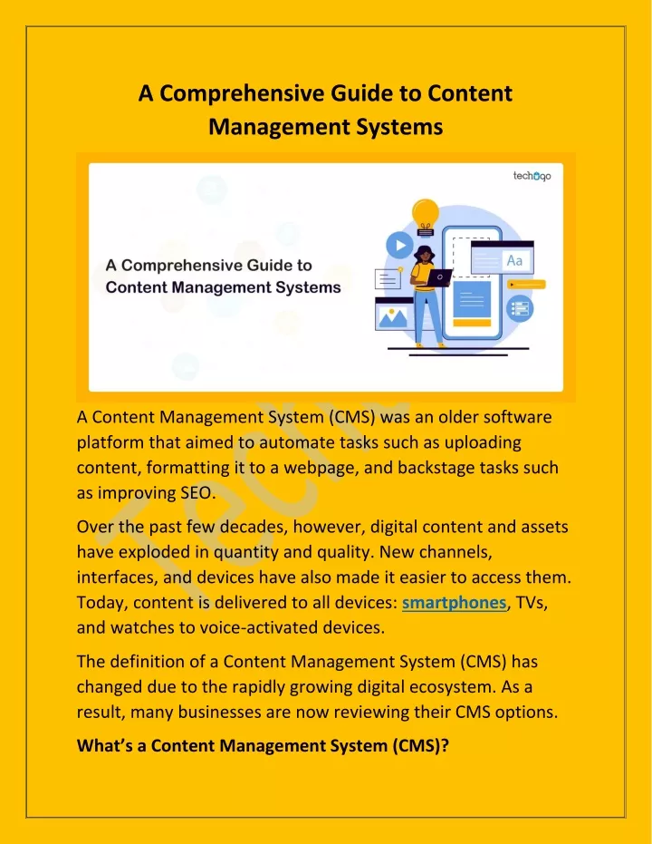 a comprehensive guide to content management