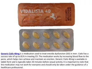 generic cialis 40mg is a medication used to treat