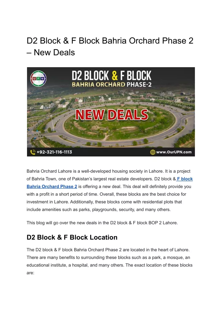 d2 block f block bahria orchard phase 2 new deals