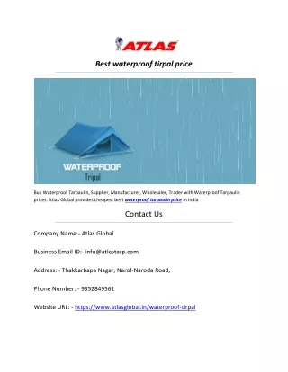Best waterproof tirpal price