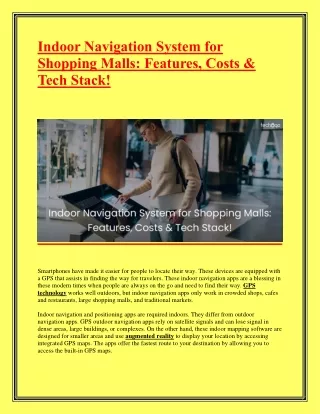 indoor navigation system for shopping malls