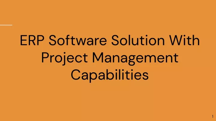 erp software solution with project management