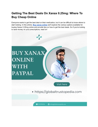 Buy xanax online With PayPal