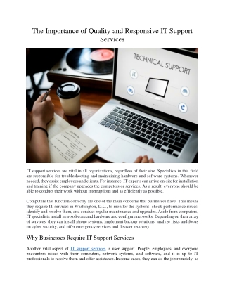 the importance of quality and responsive