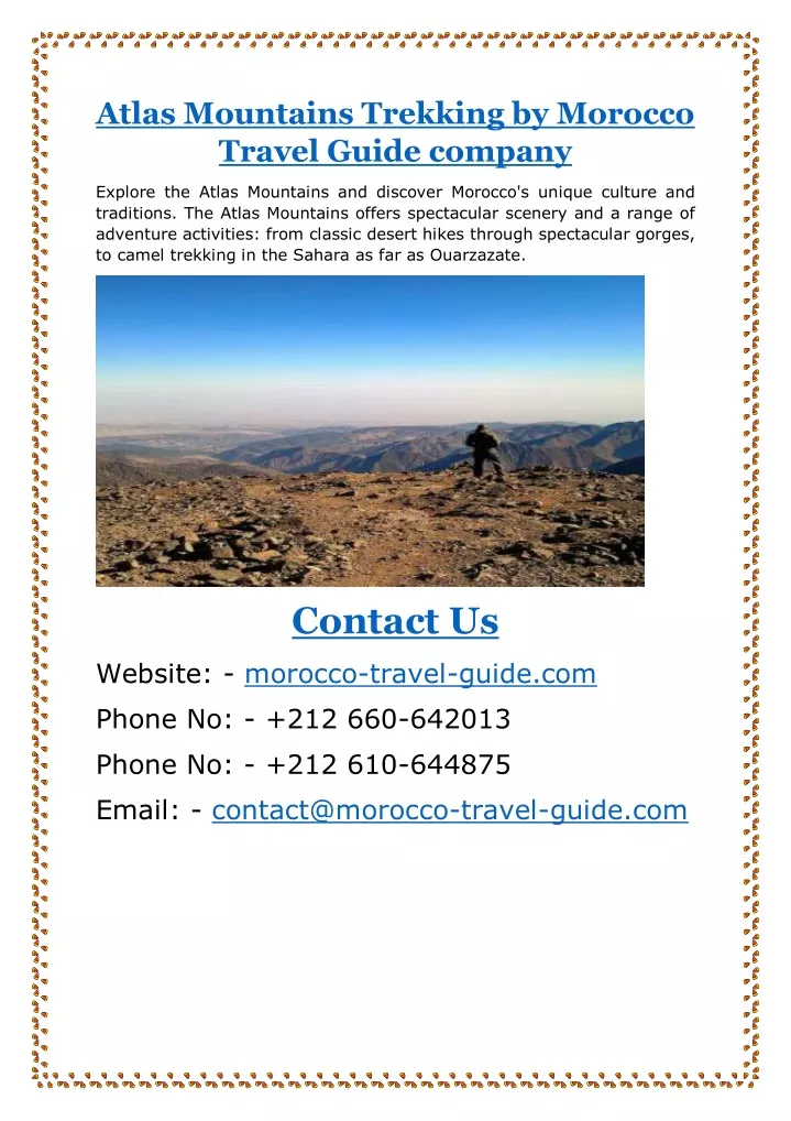 atlas mountains trekking by morocco travel guide