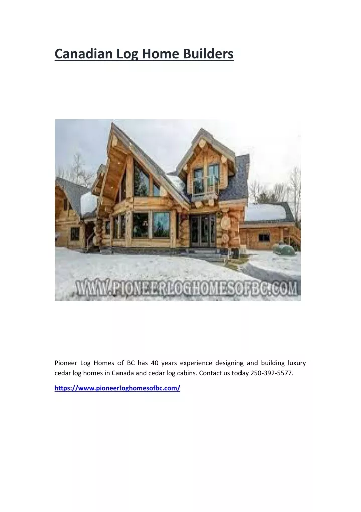 canadian log home builders