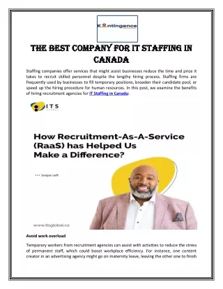 The Best Company for IT Staffing in Canada