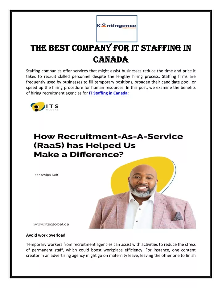 the best company for it staffing in the best