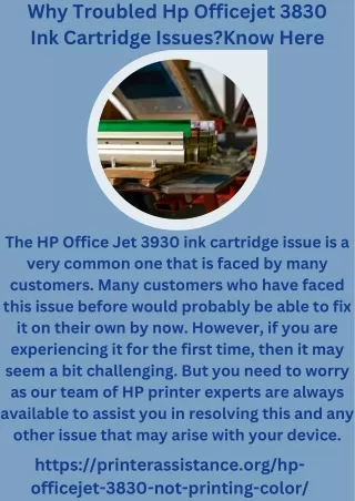 Why Troubled Hp Officejet 3830 Ink Cartridge IssuesKnow Here