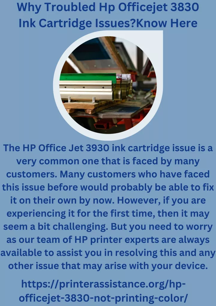 why troubled hp officejet 3830 ink cartridge
