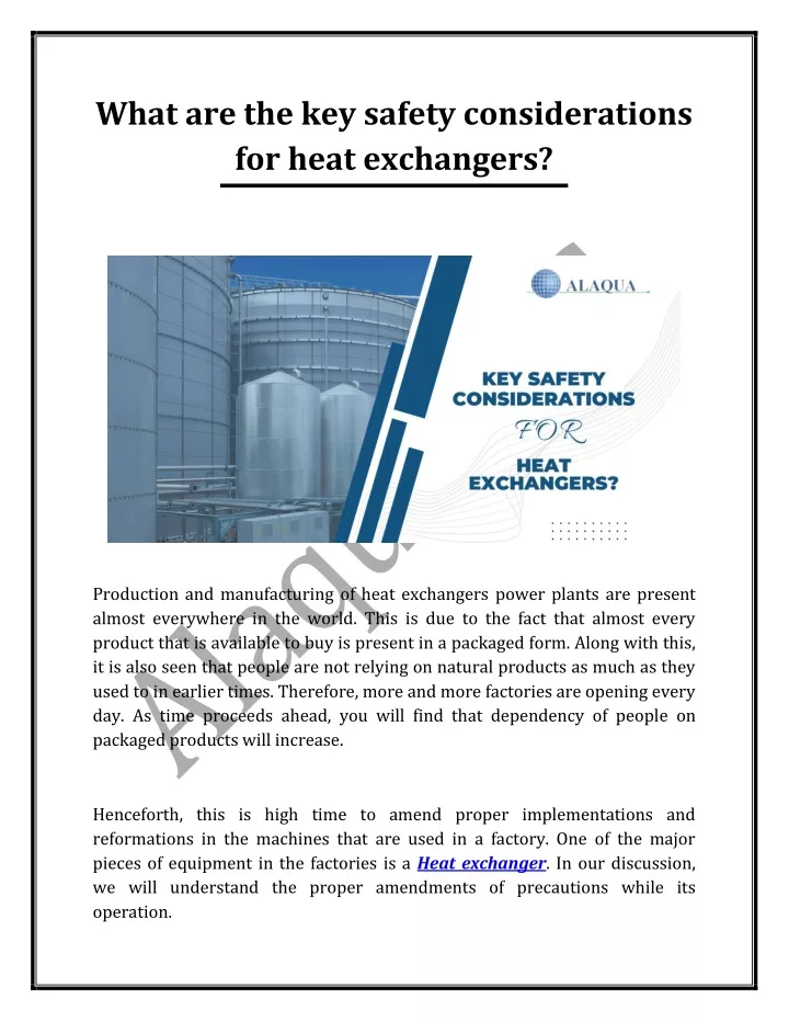 what are the key safety considerations for heat