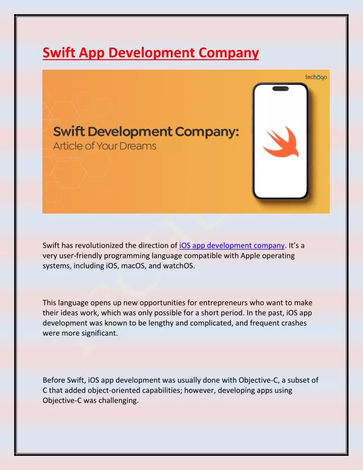 swift app development company