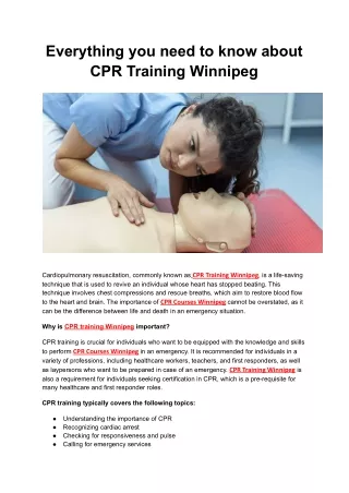 everything you need to know about cpr training
