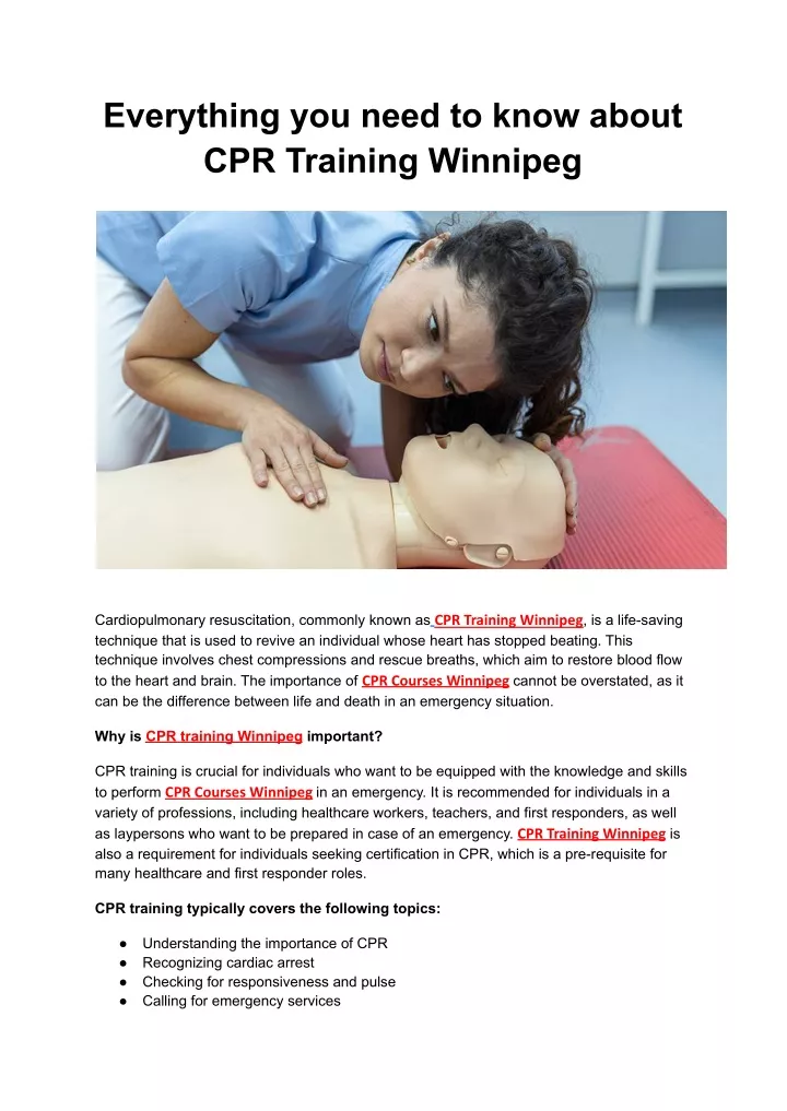 everything you need to know about cpr training