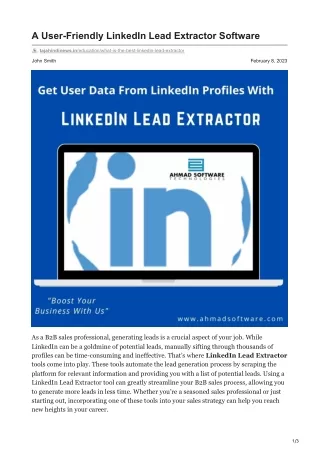 a user friendly linkedin lead extractor software