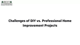 Challenges of DIY vs. Professional Home Improvement Projects
