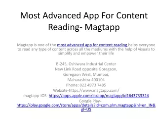 Most Advanced App For Content Reading- Magtapp