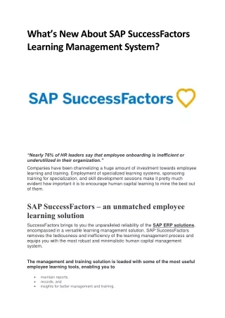 what s new about sap successfactors learning