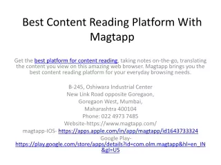 Best Content Reading Platform With Magtapp