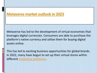 metaverse market outlook in 2023