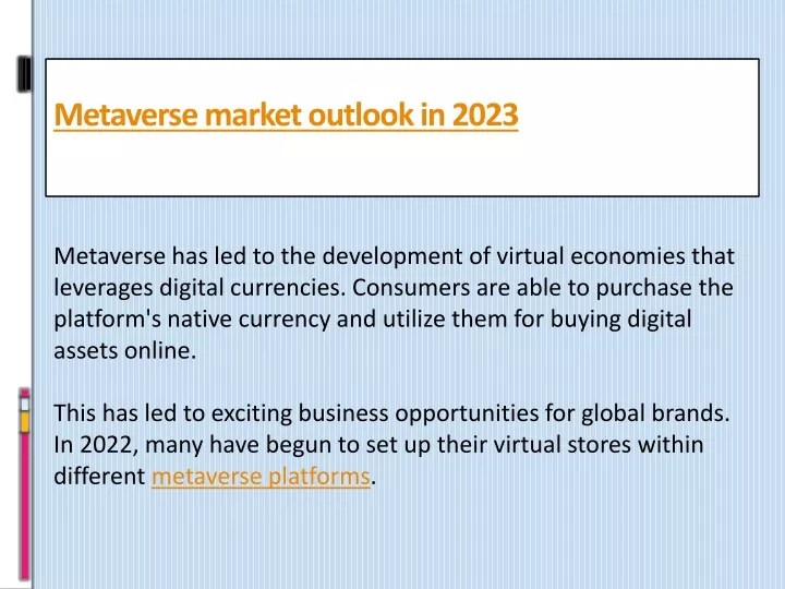 metaverse market outlook in 2023