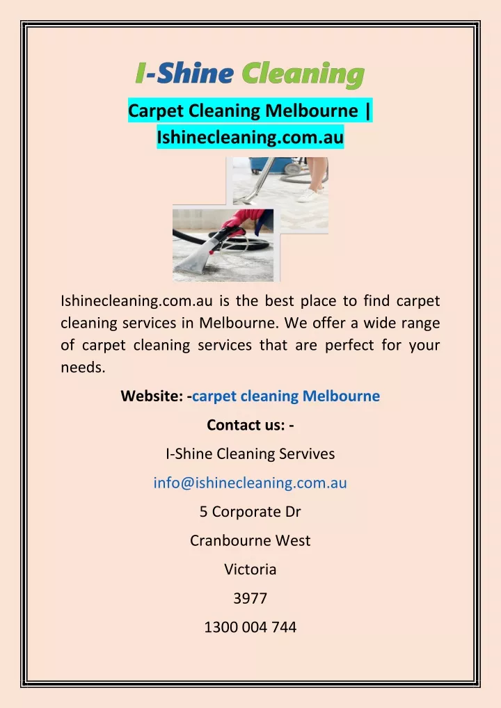 carpet cleaning melbourne ishinecleaning com au