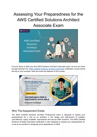 Assessing Your Preparedness for the AWS Certified Solutions Architect Associate Exam