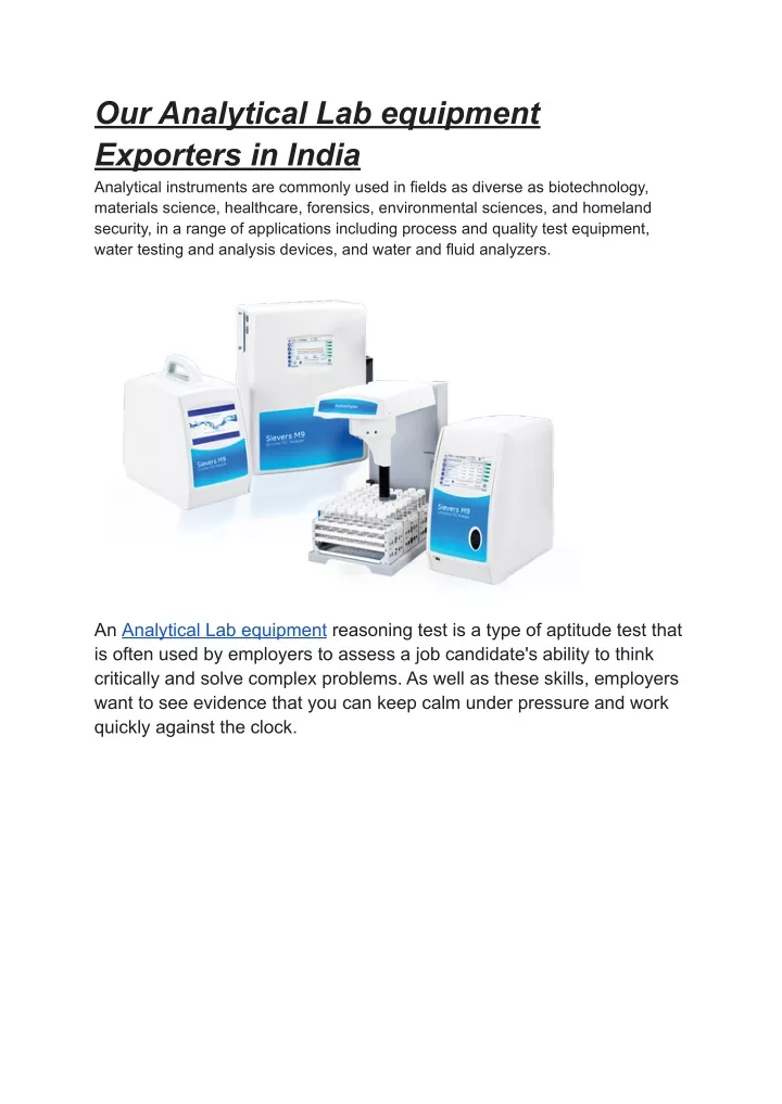 our analytical lab equipment exporters in india