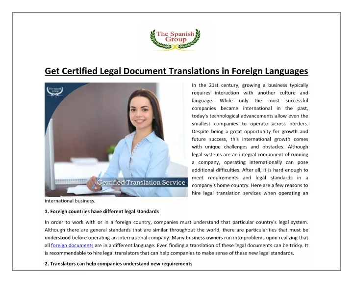 get certified legal document translations