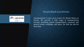 miami black car service