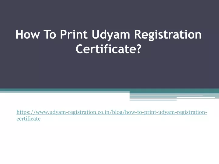 how to print udyam registration certificate