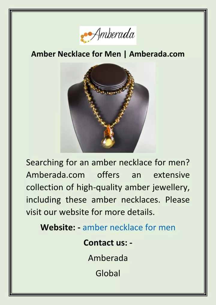amber necklace for men amberada com