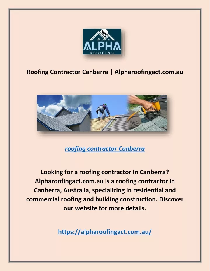 roofing contractor canberra alpharoofingact com au